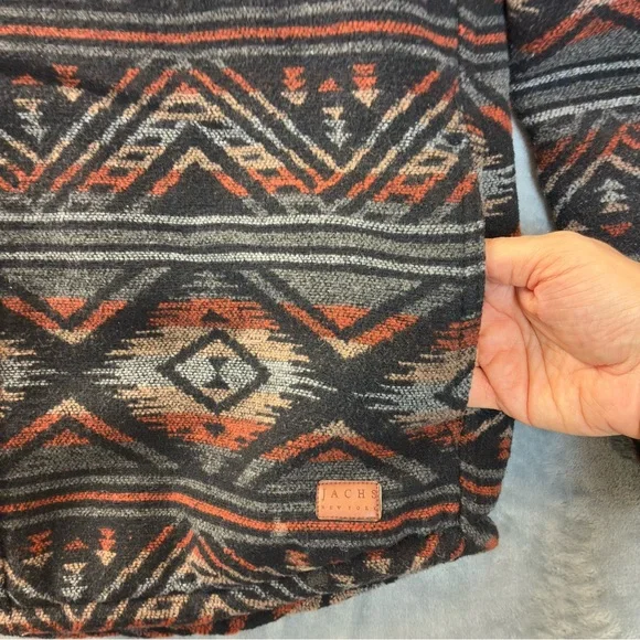 Jachs Sherpa Lined Aztec Jacket Size Large Wool Faux Fur Warm Shacket Southwest - Picture 9 of 16